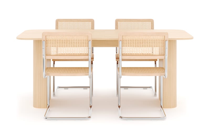 Kopparbo Matbord 160-220 cm Förlängningsbart med 4 st Build Matstolar - Vit - Möbler - Matplats - Matgrupp & matbord med stolar