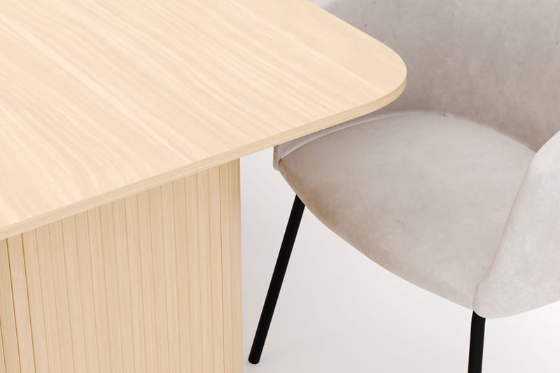 Kopparbo Matbord 160-220 cm Förlängningsbart med 6 Berit Stolar - Vit - Möbler - Matplats - Matgrupp & matbord med stolar