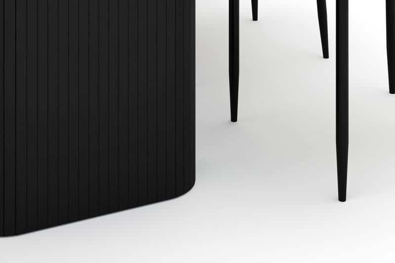 Kopparbo Matbord 160-220 cm Förlängningsbart med 6 Sawako Stolar - Svart - Möbler - Matplats - Matgrupp & matbord med stolar