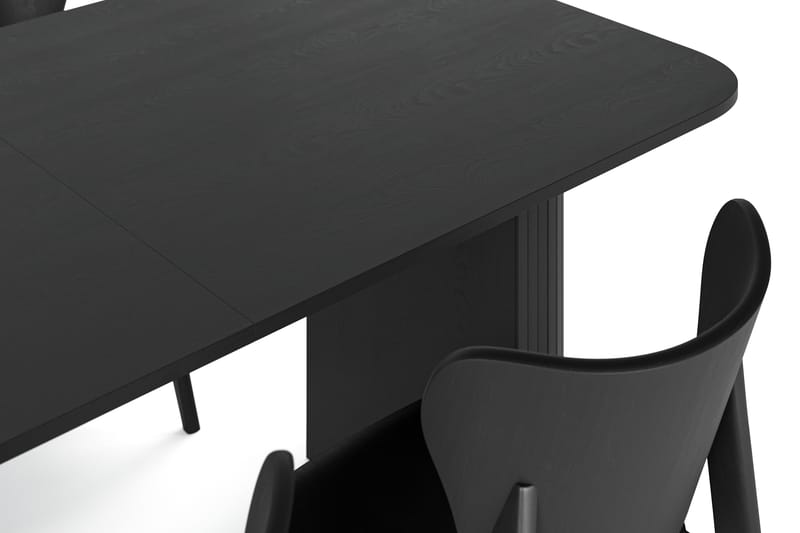 Kopparbo Matbord 160-220 cm Svart med 4 st HULSIG Matstol Svart - Möbler - Matplats - Matgrupp & matbord med stolar