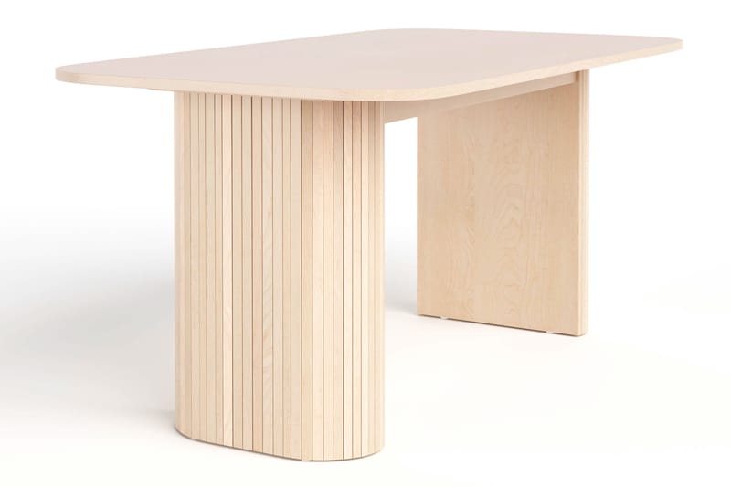 Kopparbo Matbord 160 cm med 4 Katy Matstolar - White / Vit Bouclé / Metallben Svart - Möbler - Matplats - Matgrupp & matbord med stolar