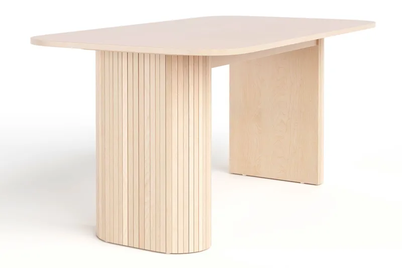 Kopparbo Matbord 160 cm med 4 Winston Matstolar - White / Beige / Metallben Svart - Möbler - Matplats - Matgrupp & matbord med stolar