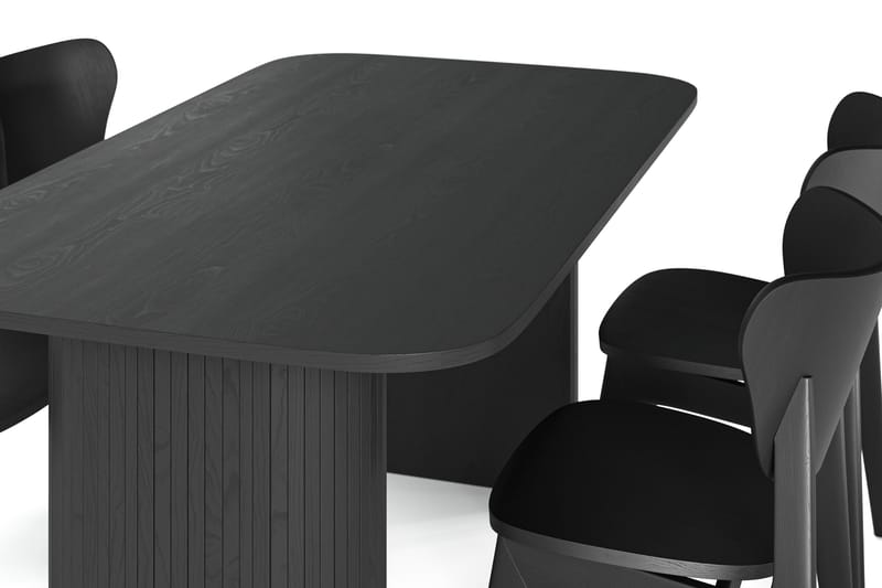 Kopparbo Matbord 160cm med 4 st HULSIG Matstol Svart - Möbler - Matplats - Matgrupp & matbord med stolar