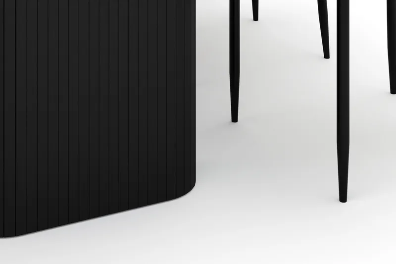 Kopparbo Matbord 180-240 cm Förlängningsbart med 6 Sawako Stolar - Svart - Möbler - Matplats - Matgrupp & matbord med stolar