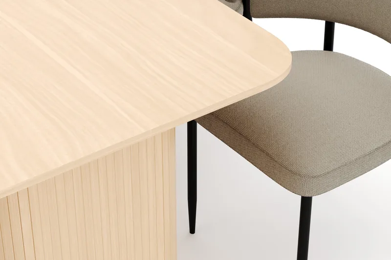 Kopparbo Matbord 180-240 cm Förlängningsbart med 6 Sawako Stolar - Vit - Möbler - Matplats - Matgrupp & matbord med stolar