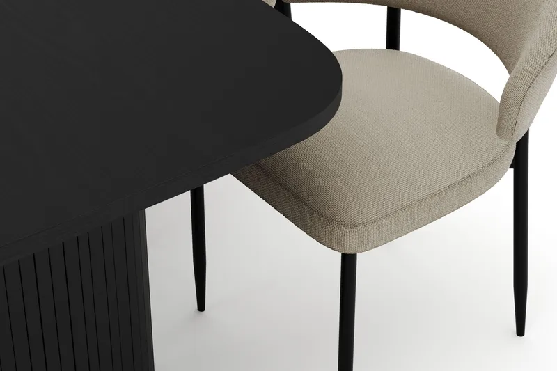 Kopparbo Matbord 180-240 cm Förlängningsbart med 6 Sawako Stolar - Vit - Möbler - Matplats - Matgrupp & matbord med stolar