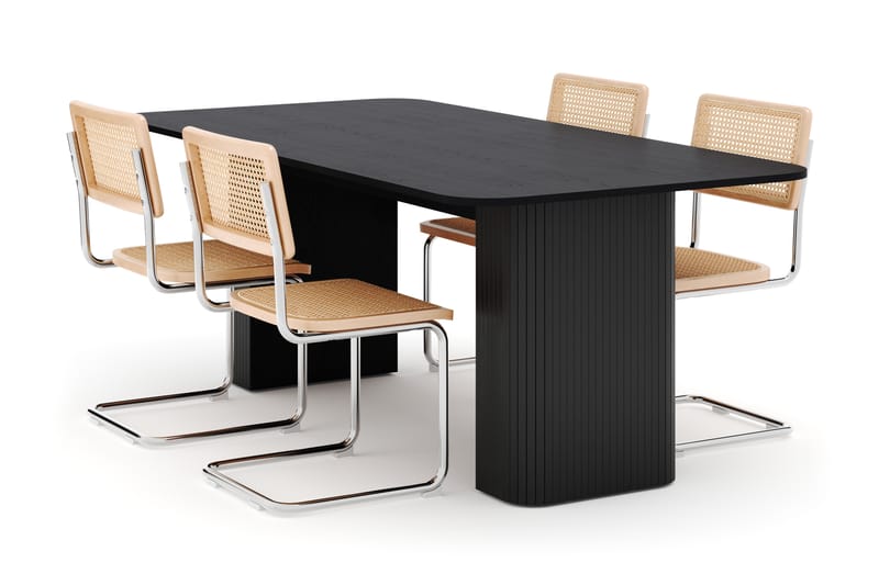 Kopparbo Matbord 200-260 cm Förlängningsbart med 4 st Build Matstolar - Svart - Möbler - Matplats - Matgrupp & matbord med stolar