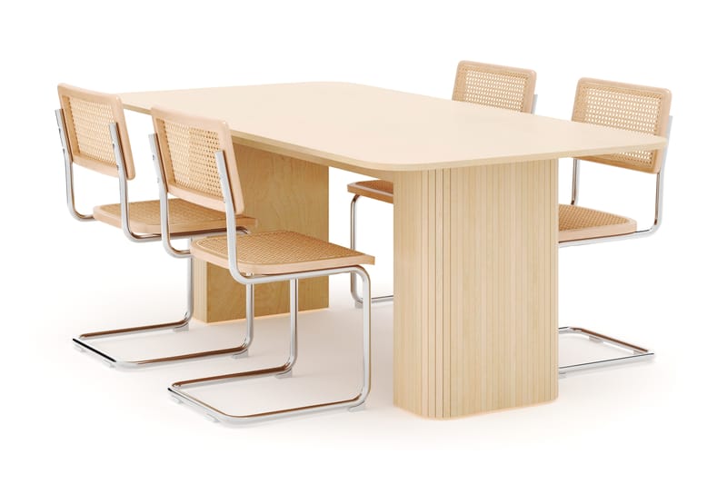 Kopparbo Matbord 200-260 cm Förlängningsbart med 4 st Build Matstolar - Vit - Möbler - Matplats - Matgrupp & matbord med stolar