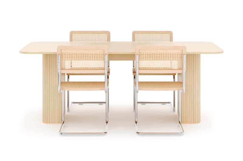 Kopparbo Matbord 200-260 cm Förlängningsbart med 4 st Build Matstolar - Vit - Möbler - Matplats - Matgrupp & matbord med stolar