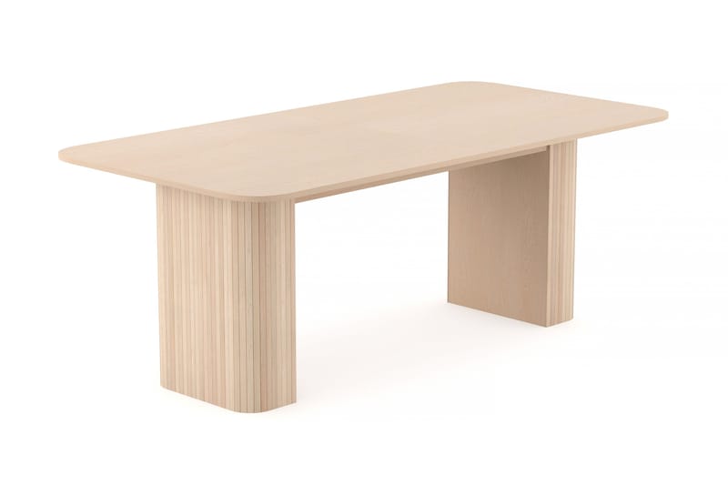 Kopparbo Matbord 200-260 cm Förlängningsbart med illäggsskiv med 6 Lucy Matstolar - Vit / Greige Bouclé / Metallben Svart - Möbler - Matplats - Matgrupp & matbord med stolar