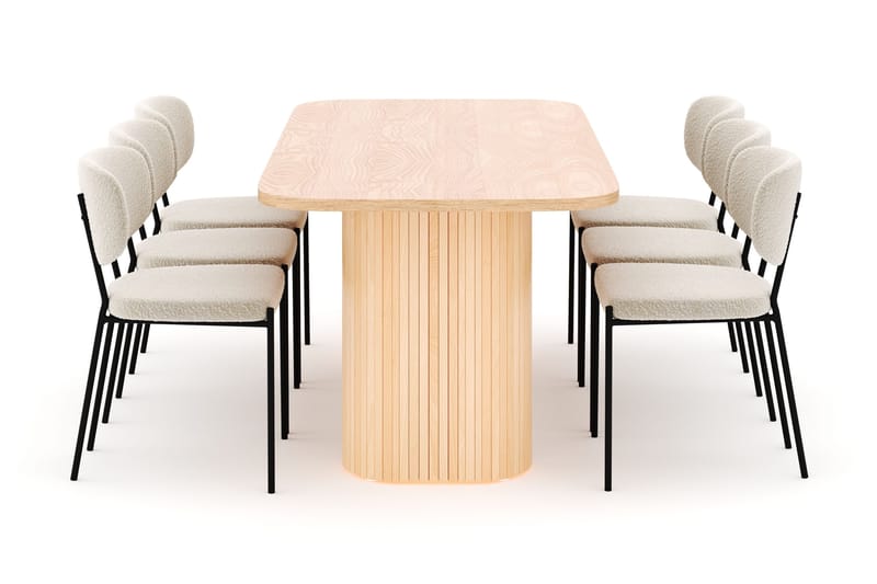 Kopparbo Matbord 200 cm med 6 Gemmiano Stolar - Natur - Möbler - Matplats - Matgrupp & matbord med stolar