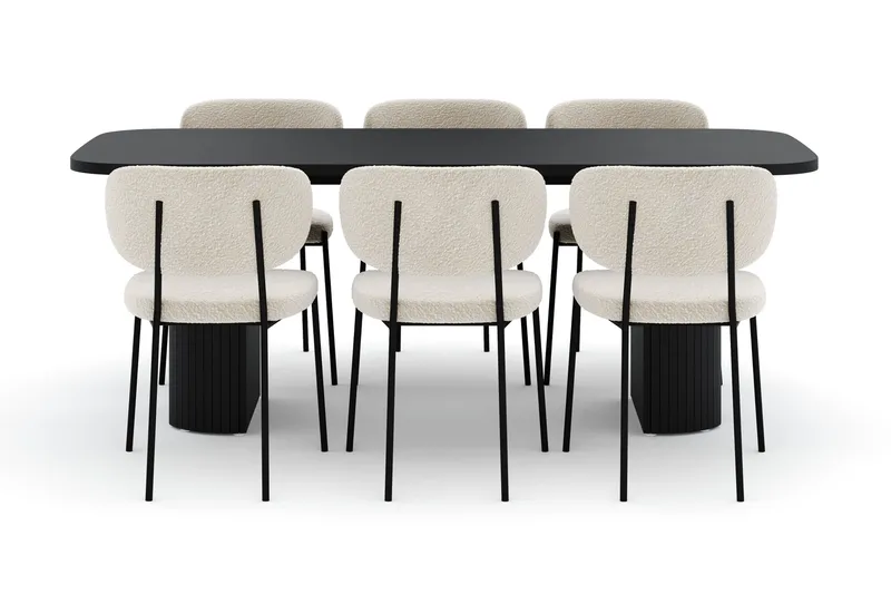 Kopparbo Matbord 200 cm med 6 Gemmiano Stolar - Svart - Möbler - Matplats - Matgrupp & matbord med stolar