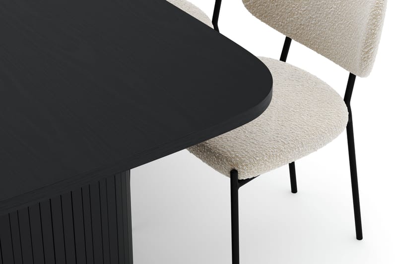 Kopparbo Matbord 200 cm med 6 Gemmiano Stolar - Svart - Möbler - Matplats - Matgrupp & matbord med stolar