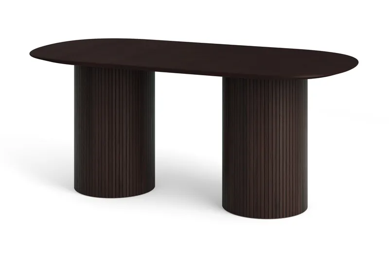 Kopparbo Matbord Oval 180x90 cm Fanér, Rökt ek