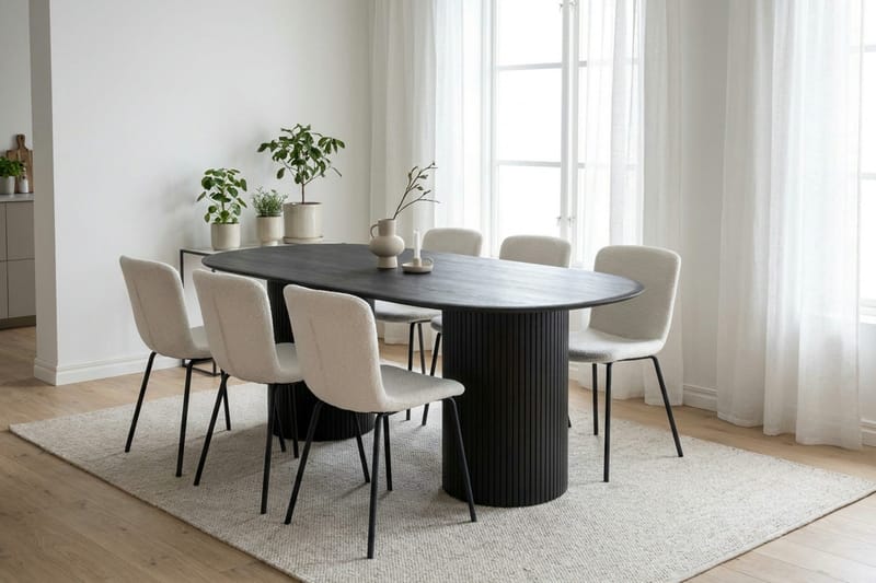 Kopparbo Matbord Oval 180x90 cm Fanér - Svart - Möbler - Matplats - Matbord & köksbord