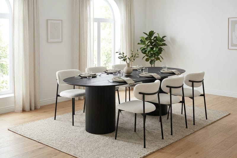 Kopparbo Matbord Oval 220x100 cm Fanér - Svart - Möbler - Matplats - Matbord & köksbord