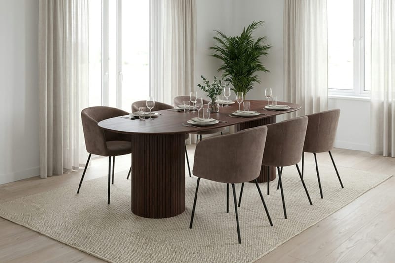 Kopparbo Matbord Oval 220x100 cm Fanér - Valnöt - Möbler - Matplats - Matbord & köksbord