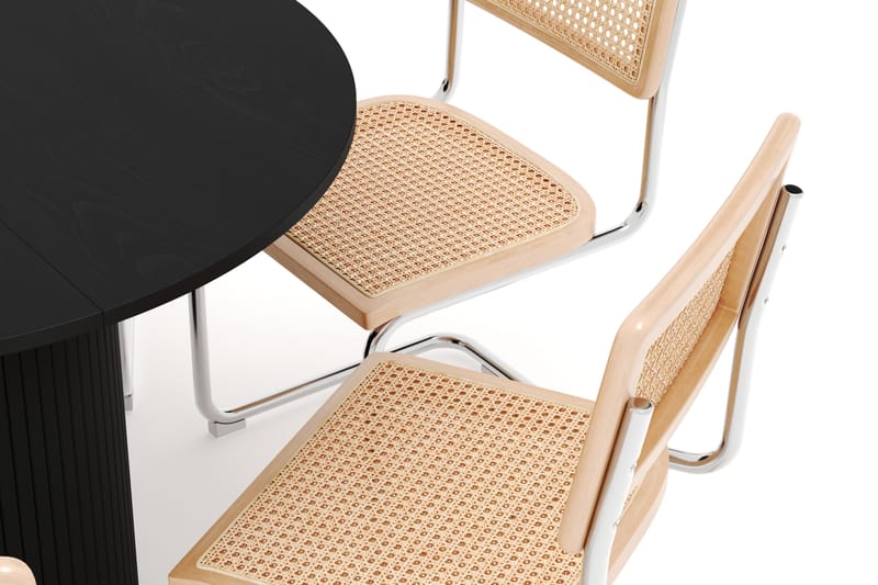 Kopparbo Matbord Runt 106 cm Förlängningsbart med 6 st Build Matstolar - Svart - Möbler - Matplats - Matgrupp & matbord med stolar