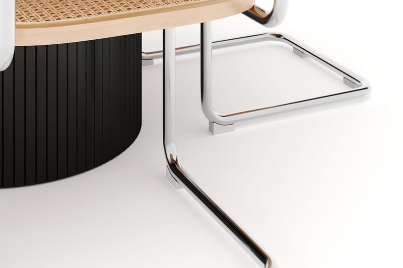 Kopparbo Matbord Runt 130 cm Förlängningsbart med 4 st Build Matstolar - Svart - Möbler - Matplats - Matgrupp & matbord med stolar
