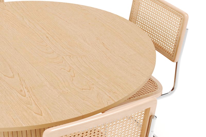 Kopparbo Matbord Runt 130 cm Förlängningsbart med 4 st Build Matstolar - Vit - Möbler - Matplats - Matgrupp & matbord med stolar