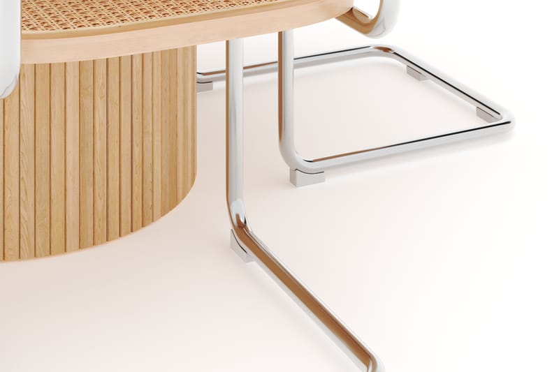 Kopparbo Matbord Runt 130 cm Förlängningsbart med 4 st Build Matstolar - Vit - Möbler - Matplats - Matgrupp & matbord med stolar