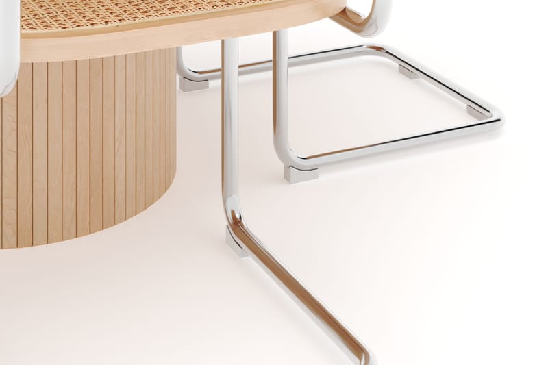 Kopparbo Matbord Runt 130 cm med 4 st Build Matstolar - Beige - Möbler - Matplats - Matgrupp & matbord med stolar