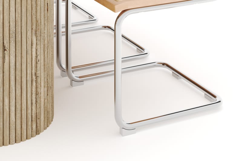Kopparbo Matbord Travetin utseende med 6 st Build Matstolar - Beige - Möbler - Matplats - Matgrupp & matbord med stolar