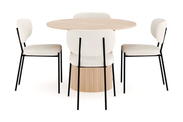 Kopparbo Matgrupp 106 cm Förlängningsbart med 4 Gemmiano Matstolar - Whitewash - Möbler - Matplats - Matgrupp & matbord med stolar