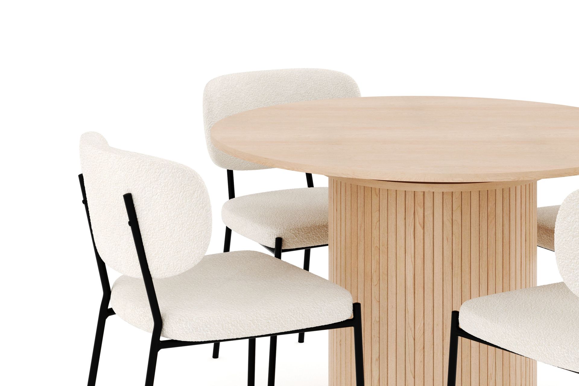 Kopparbo Matgrupp 106 cm Förlängningsbart med 4 Gemmiano Matstolar - Whitewash - Möbler - Matplats - Matgrupp & matbord med stolar