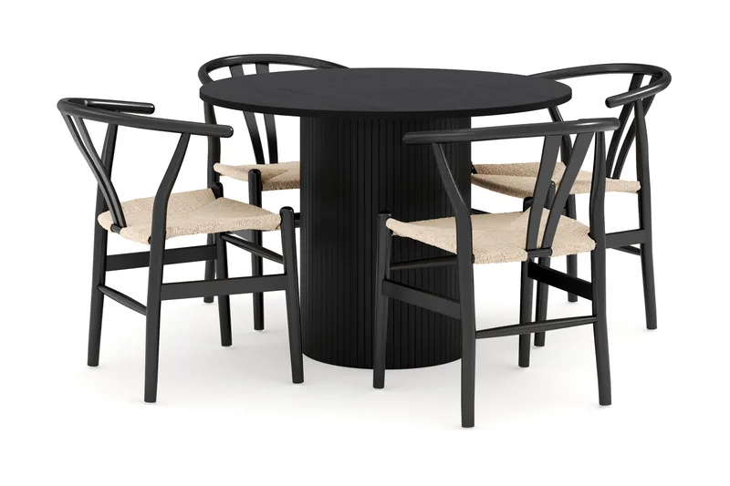 Kopparbo Matgrupp 106 cm Rund med 4 Dastoori Matstol
