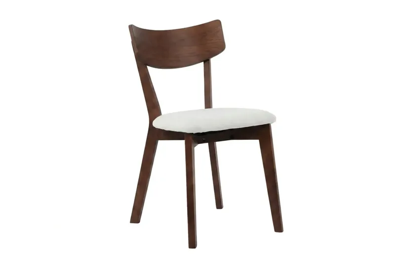 Kopparbo Matgrupp 110 cm runt i Valnöt med 4 Amelia Matstolar med Dyna - Valnöt/Beige - Möbler - Matplats - Matgrupp & matbord med stolar