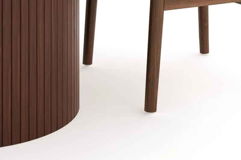 Kopparbo Matgrupp 120 cm Rund med 4 Dastoori Matstol - Mörkbrun - Möbler - Matplats - Matgrupp & matbord med stolar