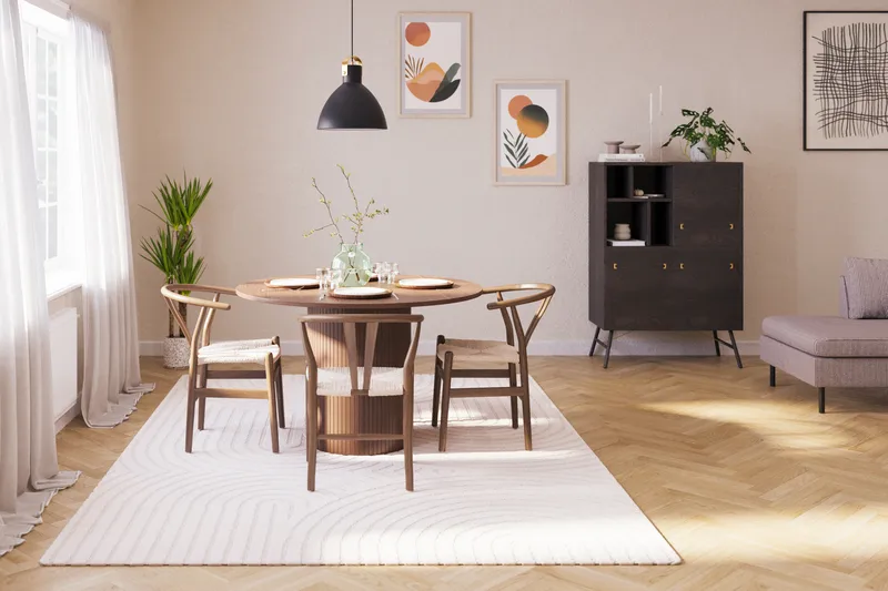 Kopparbo Matgrupp 120 cm Rund med 4 Dastoori Matstol - Möbler - Matplats - Matgrupp & matbord med stolar