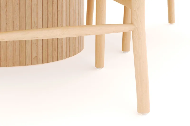 Kopparbo Matgrupp 130 cm Rund Förlängningsbart med 4 Dastoori Matstolar - Whitewash - Möbler - Matplats - Matgrupp & matbord med stolar