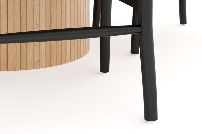 Kopparbo Matgrupp 130 cm Rund Förlängningsbart med 4 Dastoori Matstolar - Whitewash - Möbler - Matplats - Matgrupp & matbord med stolar