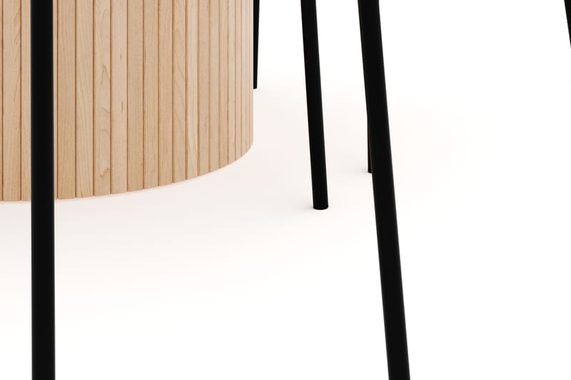 Kopparbo Matgrupp 130 cm Rund Förlängningsbart med 4 Gemmiano Matstolar - Whitewash - Möbler - Matplats - Matgrupp & matbord med stolar