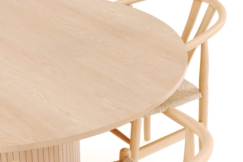 Kopparbo Matgrupp 130 cm Rund med 4 Dastoori Matstol - 2220068-4,2223288-1 - Beige - Möbler - Matplats - Matgrupp & matbord med stolar