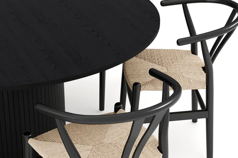 Kopparbo Matgrupp 150 cm Rund med 6 Dastoori Matstol - Möbler - Matplats - Matgrupp & matbord med stolar