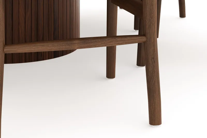 Kopparbo Matgrupp 150 cm Rund med 6 Dastoori Matstolar - Valnöt - Möbler - Matplats - Matgrupp & matbord med stolar