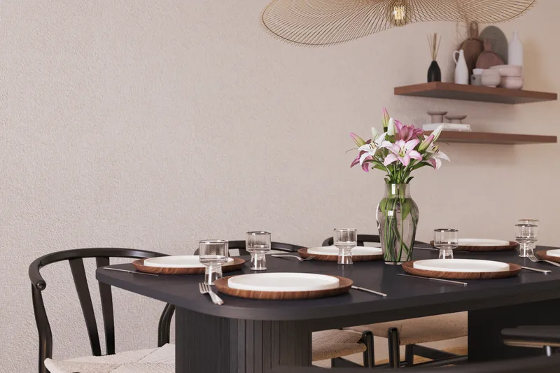 Kopparbo Matgrupp 160 cm med 6 Dastoori Matstol - Möbler - Matplats - Matgrupp & matbord med stolar