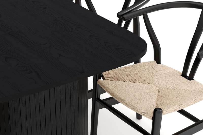 Kopparbo Matgrupp 160 cm med 6 Dastoori Matstolar - Svart - Möbler - Matplats - Matgrupp & matbord med stolar