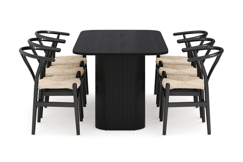 Kopparbo Matgrupp 160 cm med 6 DEPIJP Matstol - Möbler - Matplats - Matgrupp & matbord med stolar