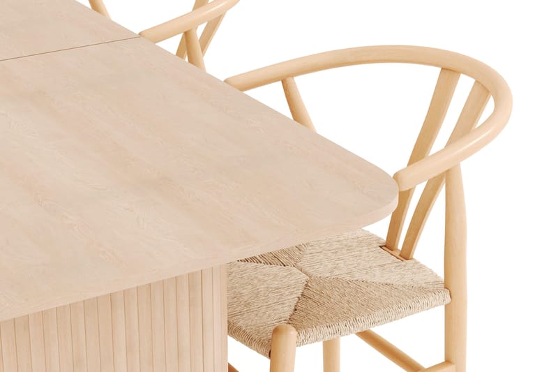 Kopparbo Matgrupp 180-240 cm Förlängningsbart med 4 Dastoori Matstolar - Whitewash - Möbler - Matplats - Matgrupp & matbord med stolar