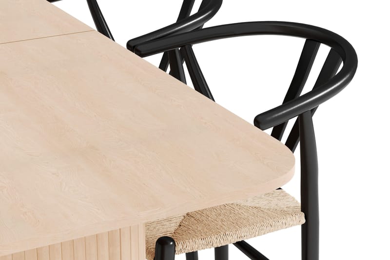 Kopparbo Matgrupp 180-240 cm Förlängningsbart med 4 Dastoori Matstolar - Whitewash - Möbler - Matplats - Matgrupp & matbord med stolar