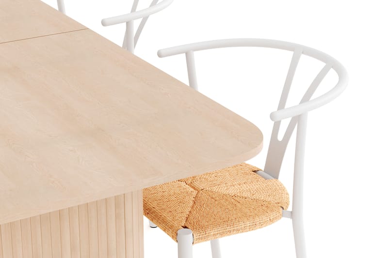 Kopparbo Matgrupp 180-240 cm Förlängningsbart med 4 Elysia Matstolar - Whitewash - Möbler - Matplats - Matgrupp & matbord med stolar