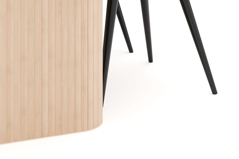 Kopparbo Matgrupp 180-240 cm Förlängningsbart med 4 Valeri Sammetsstolar - Whitewash - Möbler - Matplats - Matgrupp & matbord med stolar