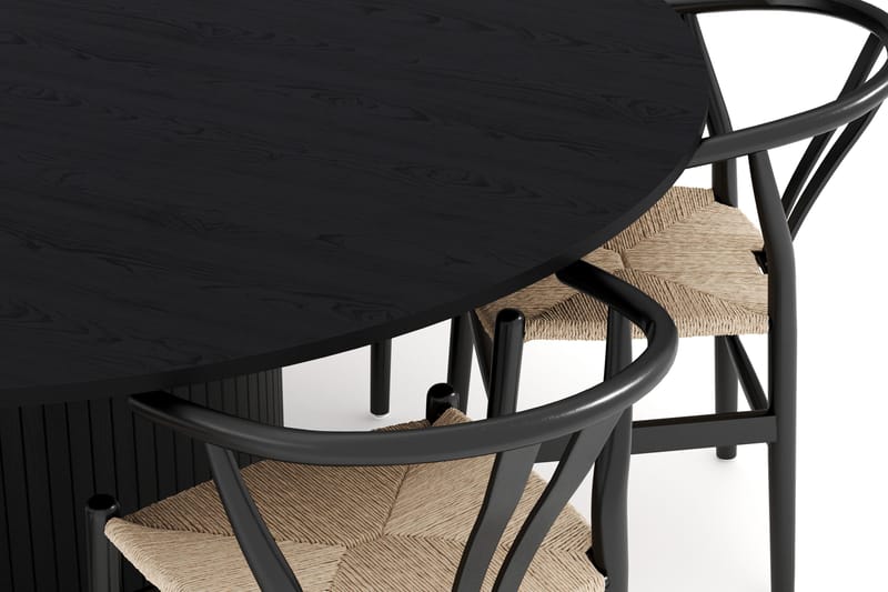 Kopparbo Matgrupp 180 cm med 6 Dastoori Matstol - 2220067-6,2223284-1 - Svart - Möbler - Matplats - Matgrupp & matbord med stolar