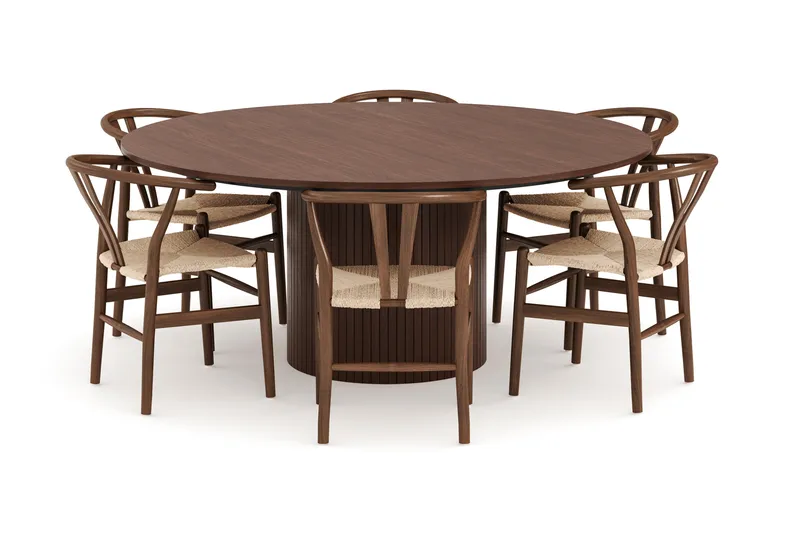 Kopparbo Matgrupp 180 cm med 6 Dastoori Matstol - Möbler - Matplats - Matgrupp & matbord med stolar