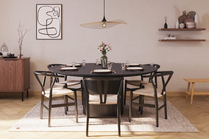 Kopparbo Matgrupp 180 cm med 6 Dastoori Matstolar - Svart - Möbler - Matplats - Matgrupp & matbord med stolar