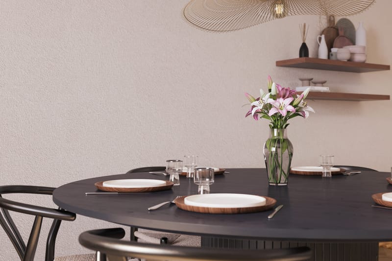 Kopparbo Matgrupp 180 cm med 6 Dastoori Matstolar - Svart - Möbler - Matplats - Matgrupp & matbord med stolar